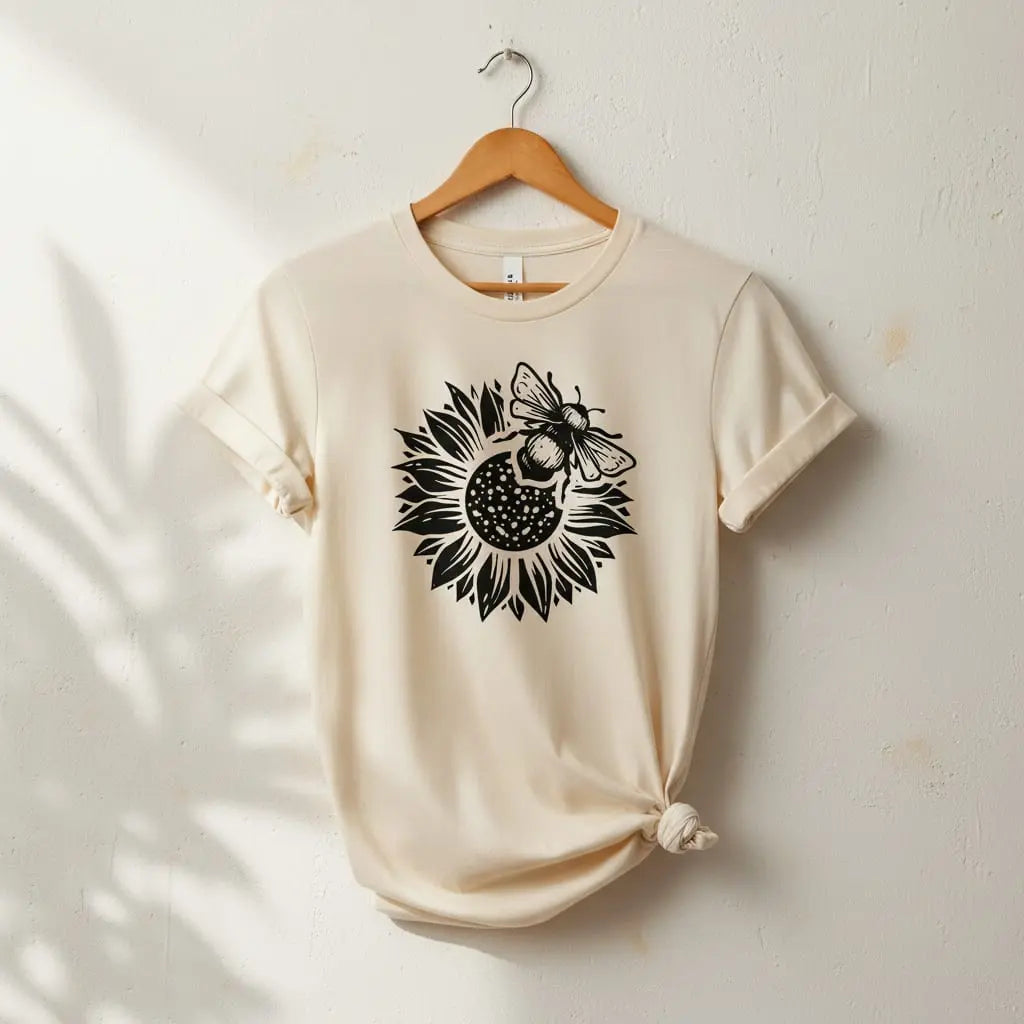 Bee & Sunflower T-Shirt Ethical Earth Store