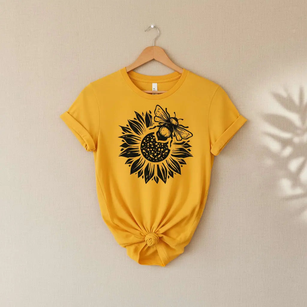 Bee & Sunflower T-Shirt Ethical Earth Store