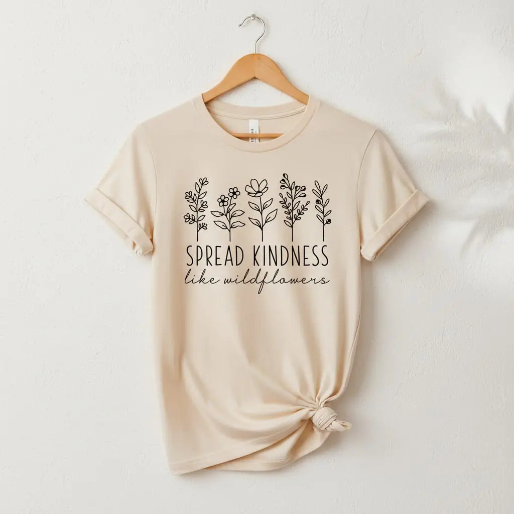 Spread Kindness Like Wildflowers T-Shirt Ethical Earth Store