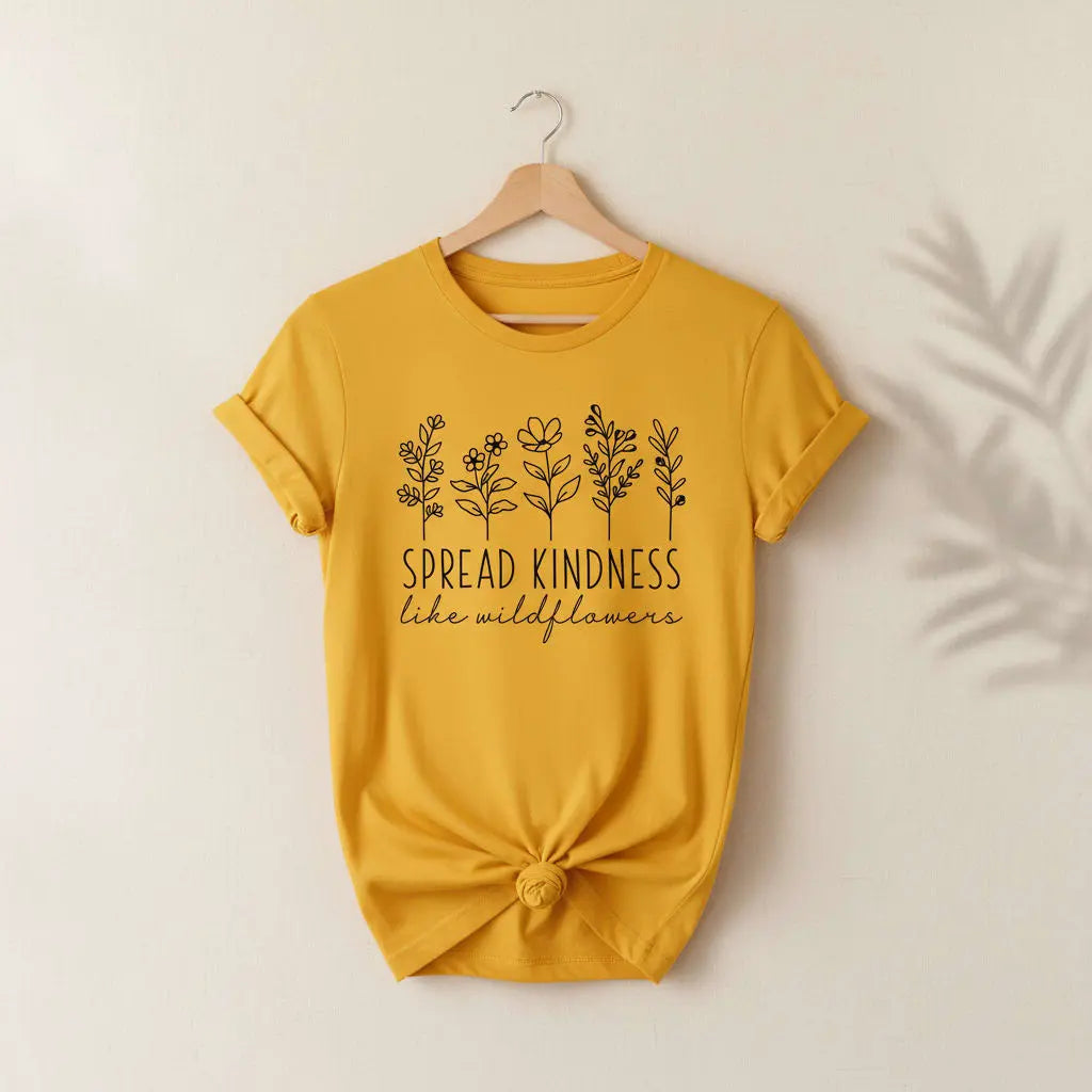 Spread Kindness Like Wildflowers T-Shirt Ethical Earth Store