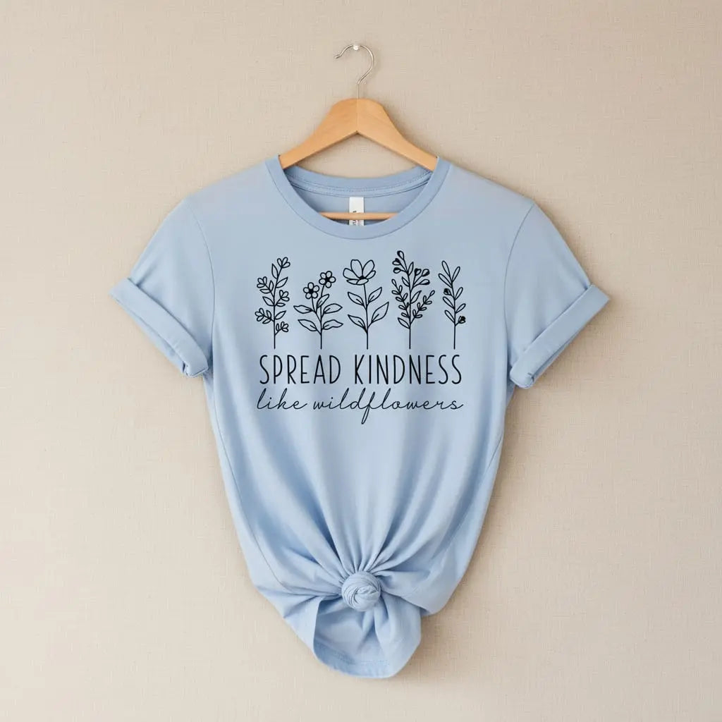 Spread Kindness Like Wildflowers T-Shirt Ethical Earth Store