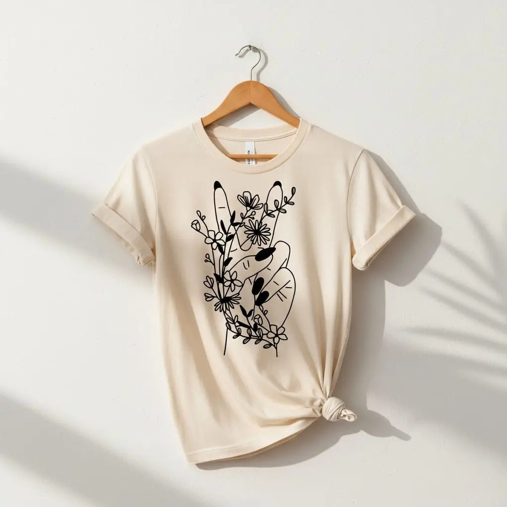 Wildflower Peace Sign T-Shirt Ethical Earth Store