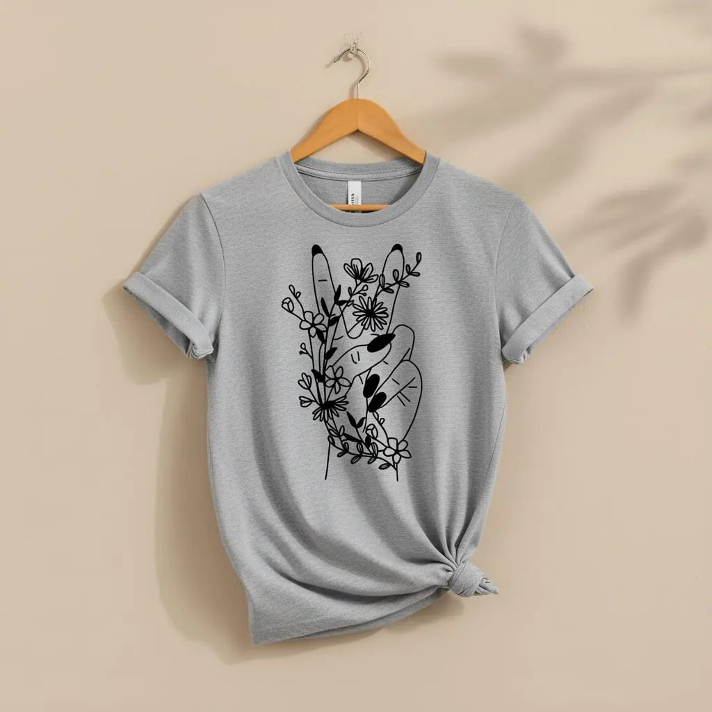 Wildflower Peace Sign T-Shirt Ethical Earth Store