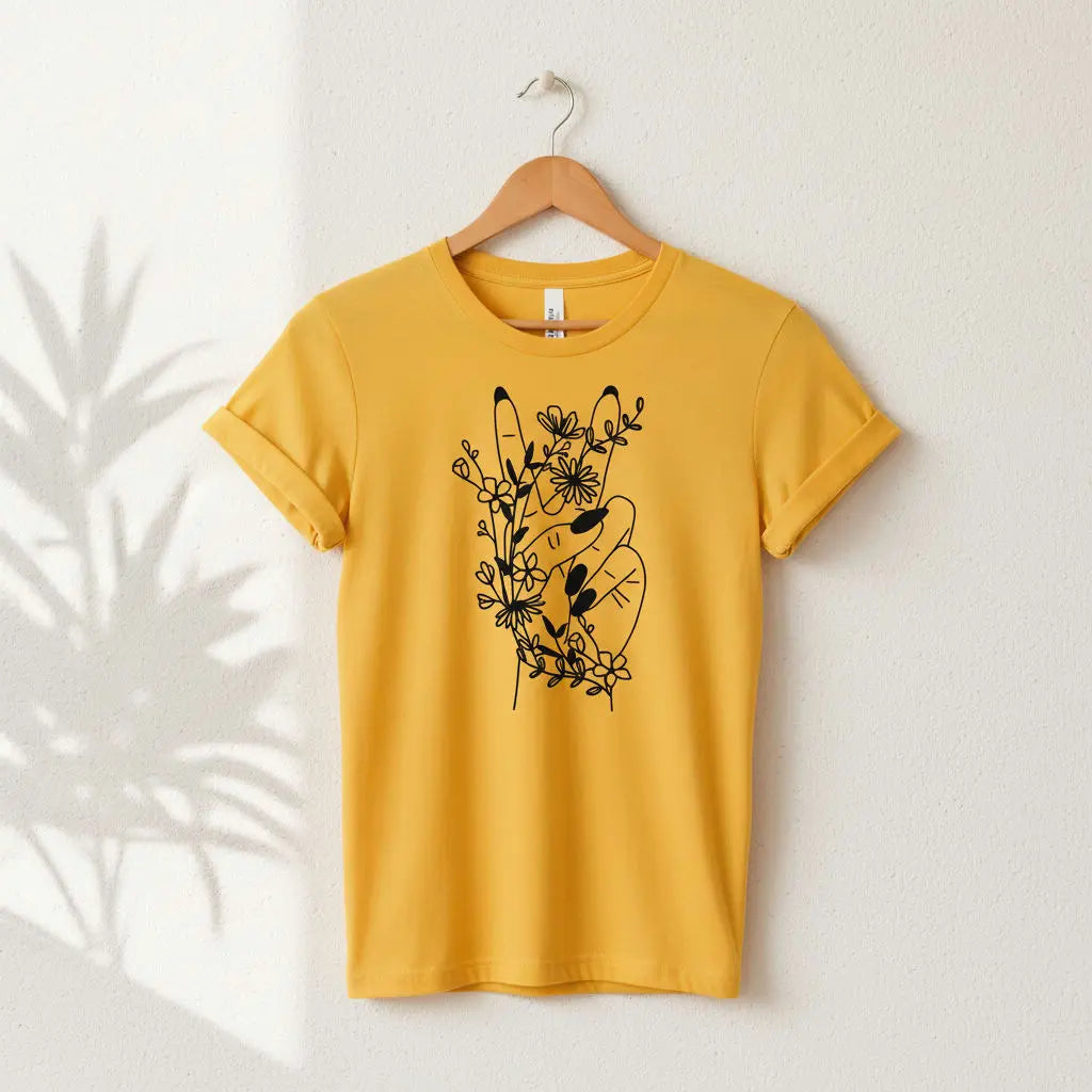Wildflower Peace Sign T-Shirt Ethical Earth Store