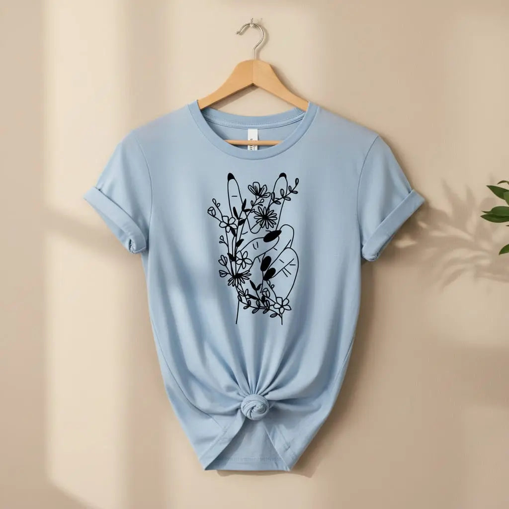 Wildflower Peace Sign T-Shirt Ethical Earth Store