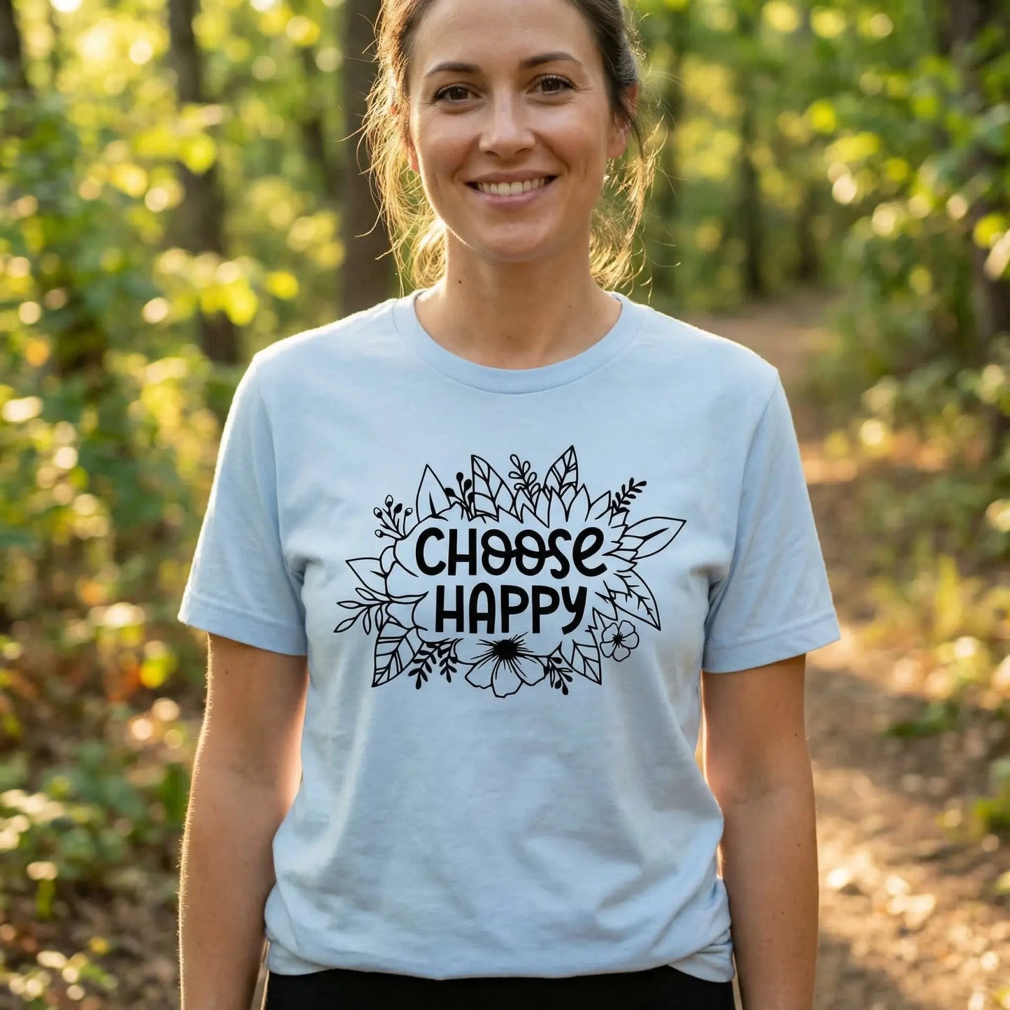 Choose Happy Floral T-Shirt Ethical Earth Store