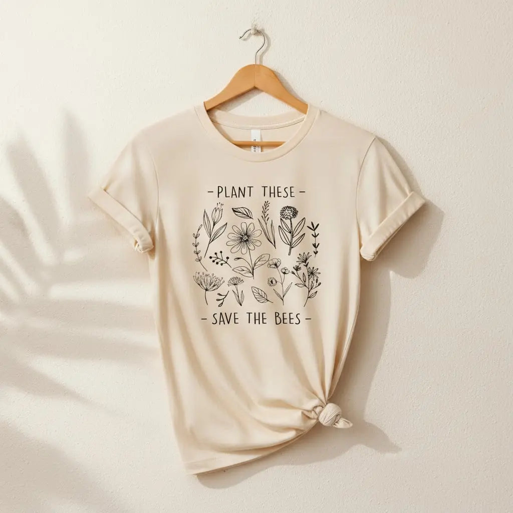 Plant These, Save The Bees T-Shirt Ethical Earth Store