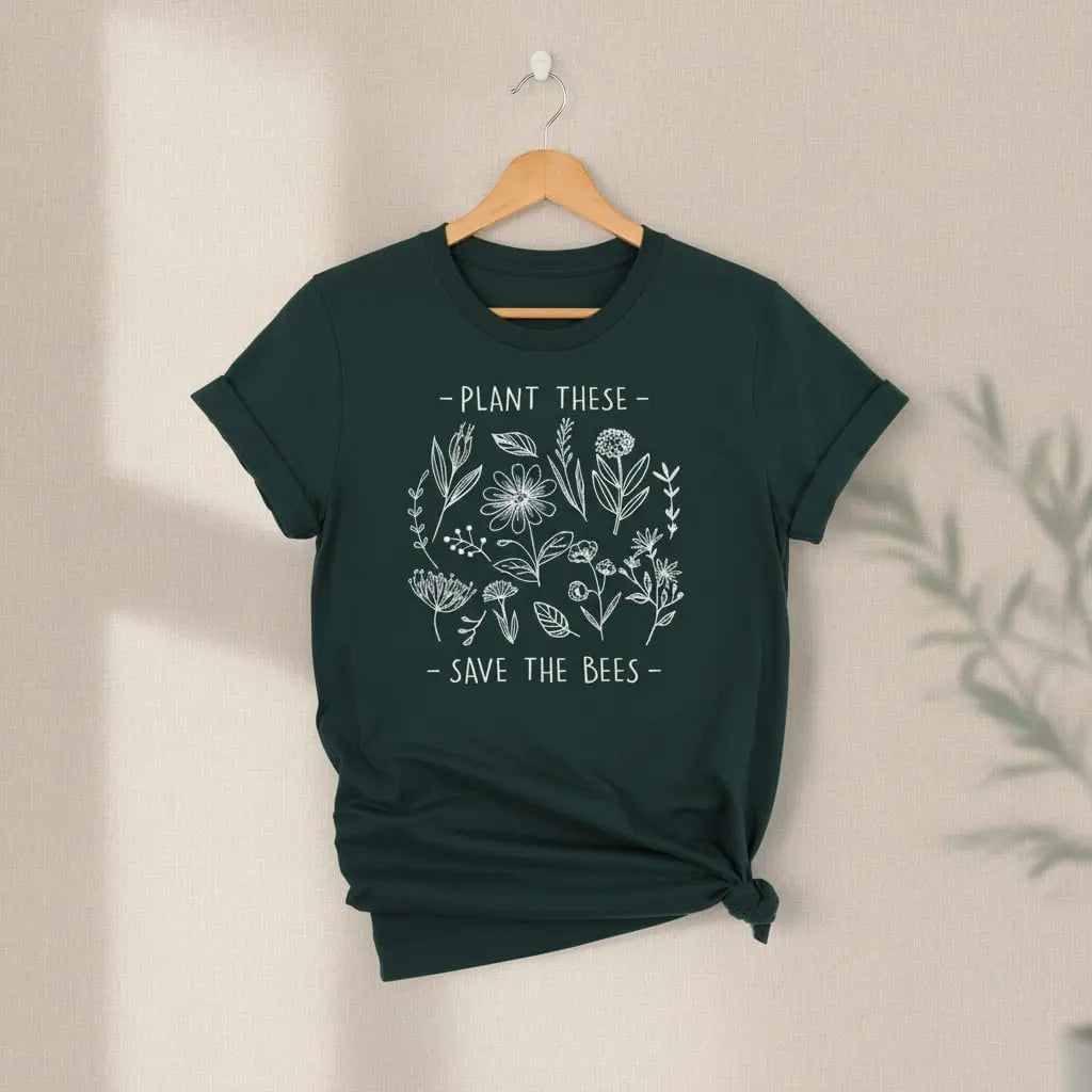 Plant These, Save The Bees T-Shirt Ethical Earth Store