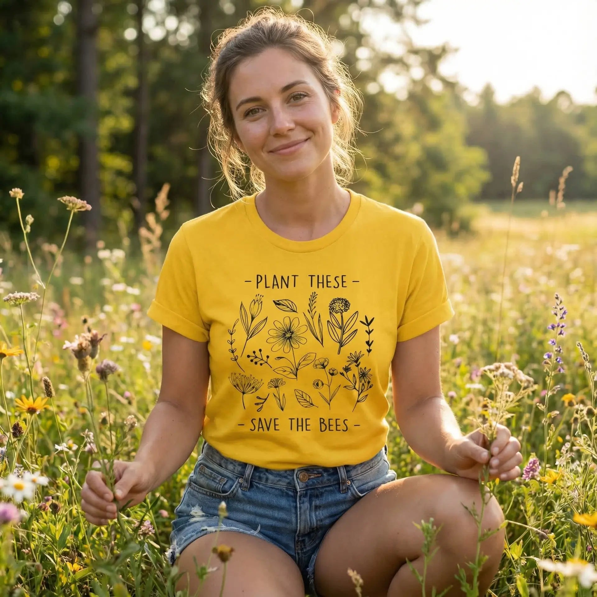 Plant These, Save The Bees T-Shirt Ethical Earth Store
