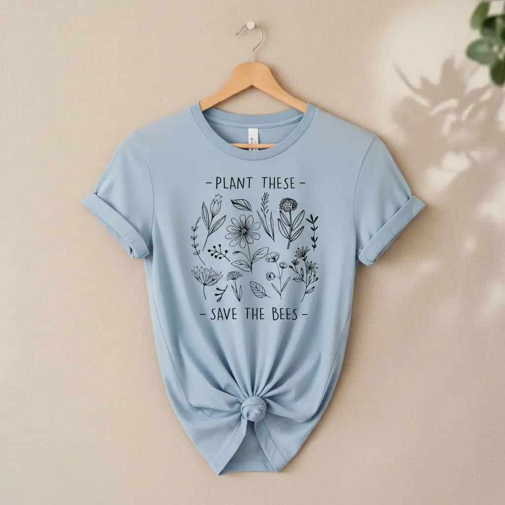 Plant These, Save The Bees T-Shirt Ethical Earth Store