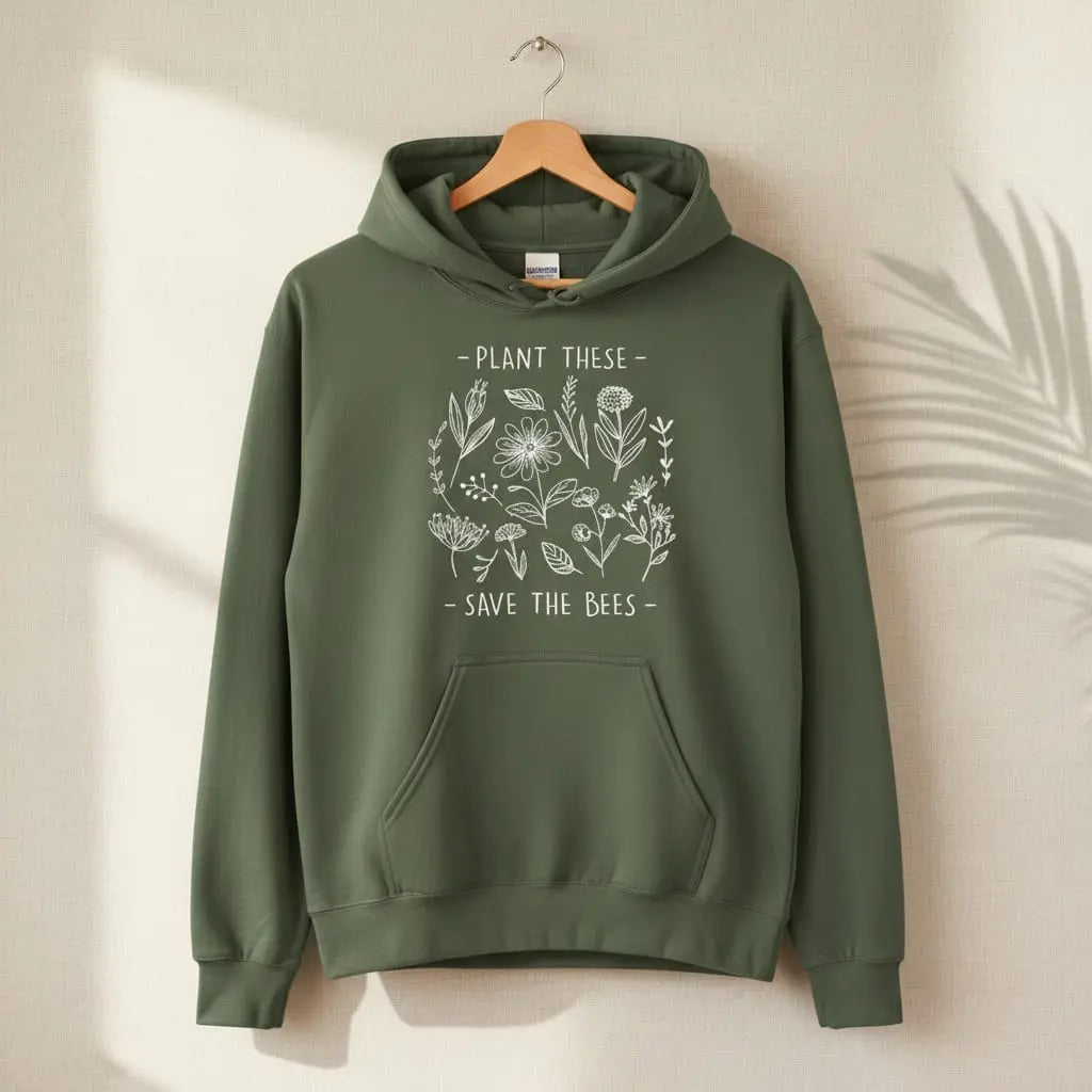 Plant these, Save The Bees Hoodie Ethical Earth Store