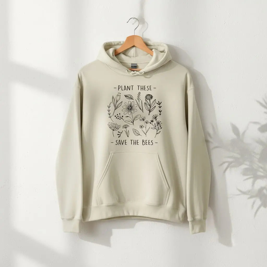 Plant these, Save The Bees Hoodie Ethical Earth Store