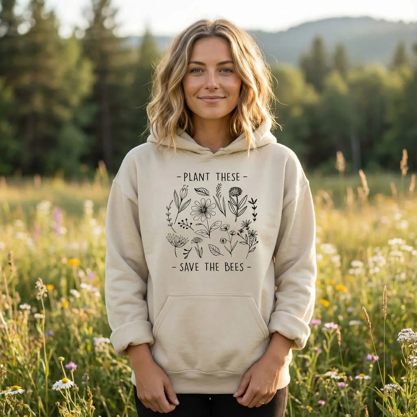 Plant these, Save The Bees Hoodie Ethical Earth Store
