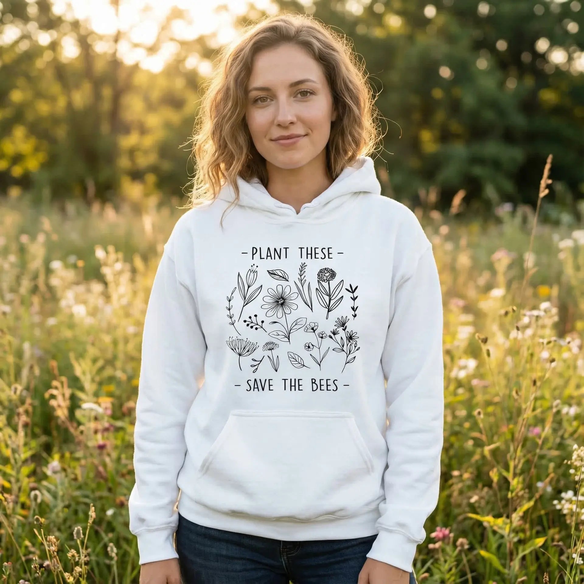 Plant these, Save The Bees Hoodie Ethical Earth Store