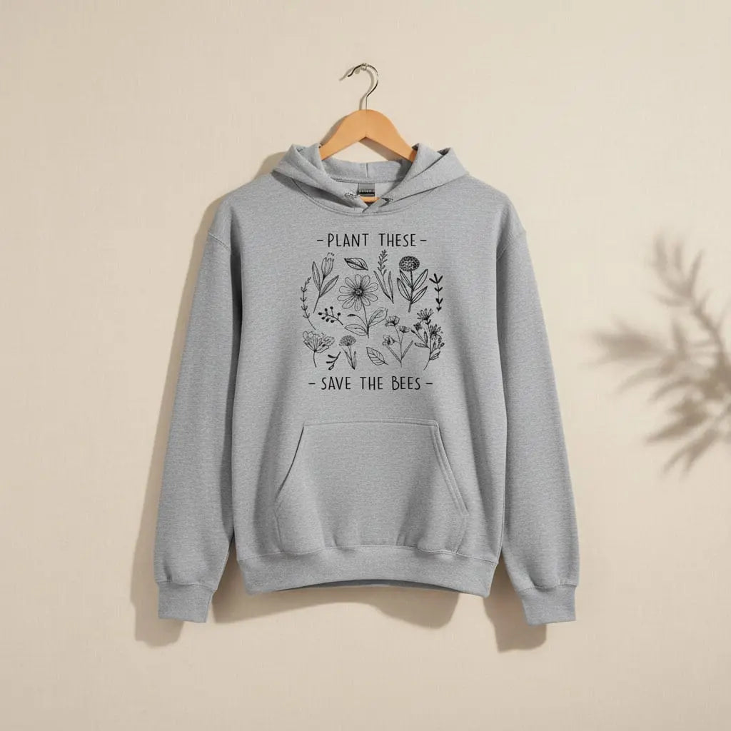 Plant these, Save The Bees Hoodie Ethical Earth Store