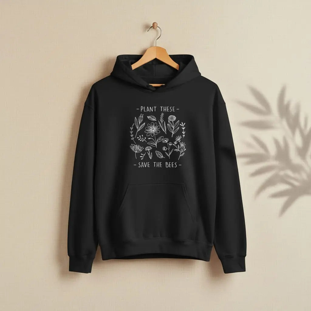 Plant these, Save The Bees Hoodie Ethical Earth Store