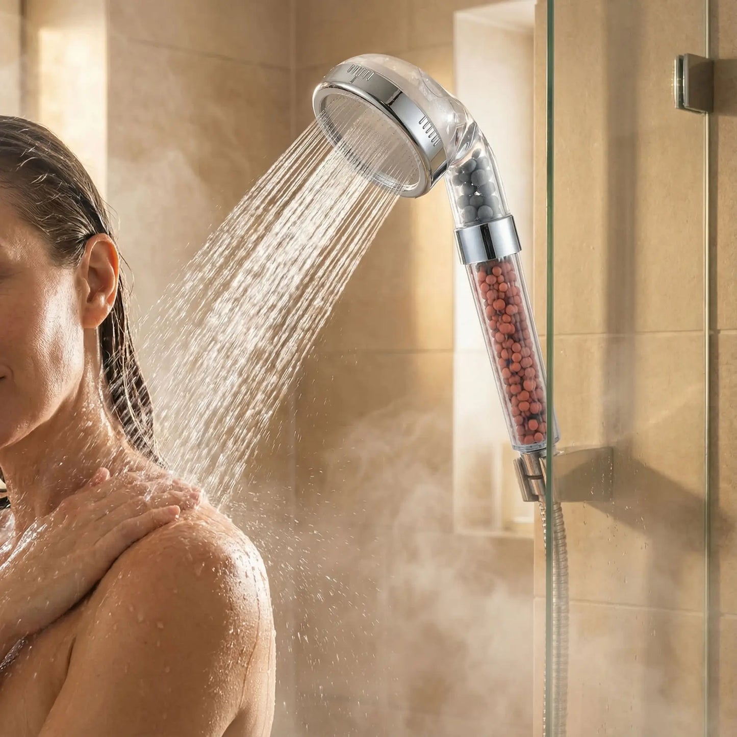 Mineral Enhanced Adjustable High Pressure Shower Head Ethical Earth Store