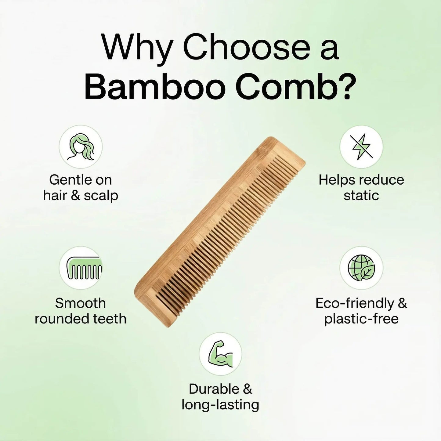 Natural Bamboo Comb Ethical Earth Store
