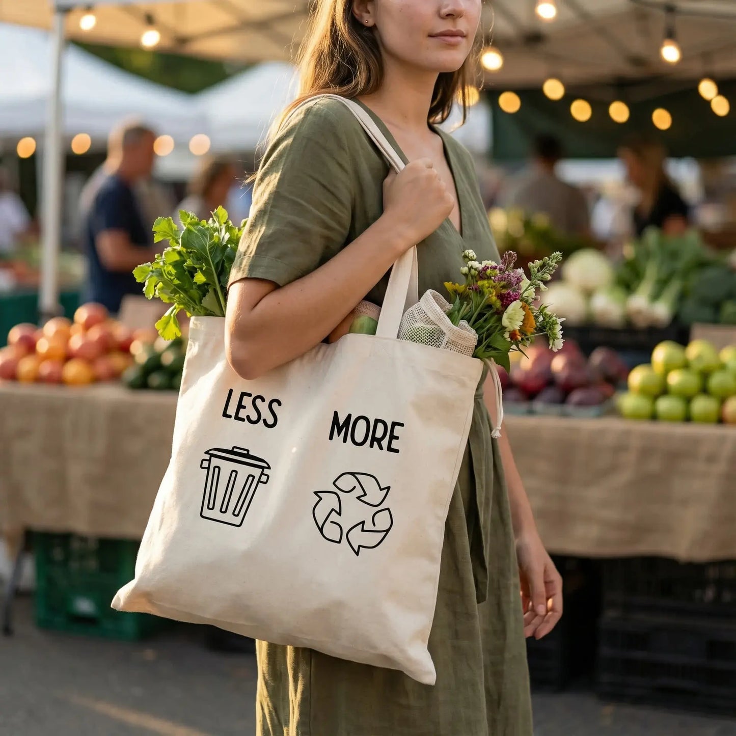 Less Trash, More Recycling Reusable Bag