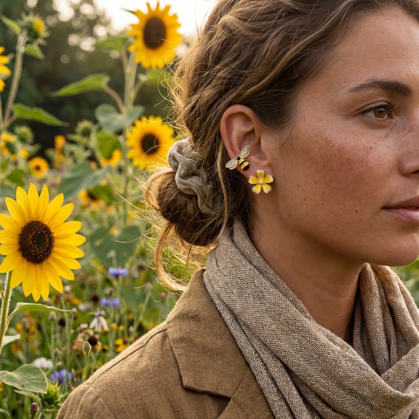 Bee & Flower Earrings Ethical Earth Store