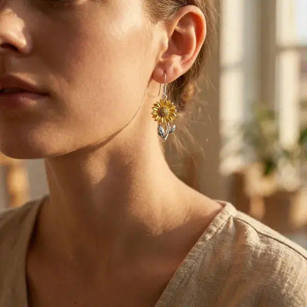 Sunflower Earrings Ethical Earth Store