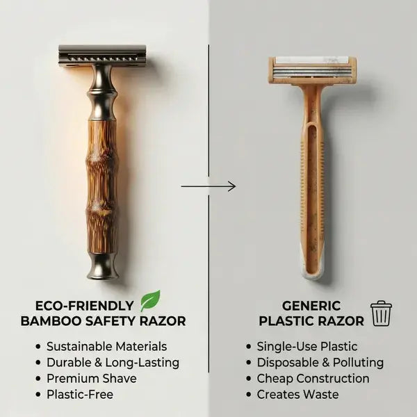 Eco-Friendly Bamboo Safety Razor + 20 Blade Refills Ethical Earth Store