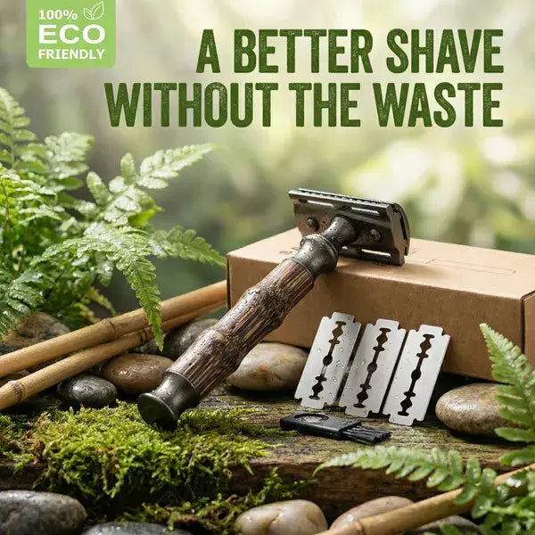 Eco-Friendly Bamboo Safety Razor + 20 Blade Refills Ethical Earth Store