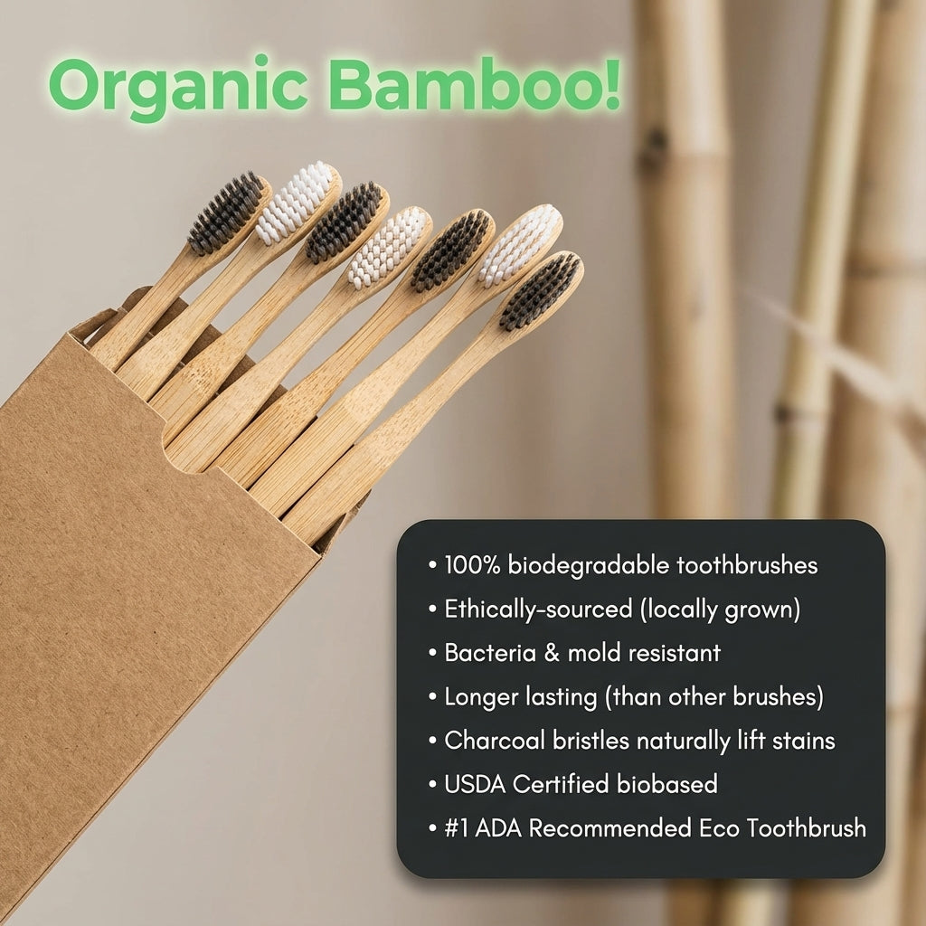 Bamboo Toothbrush - 10 Piece Ethical Earth Store