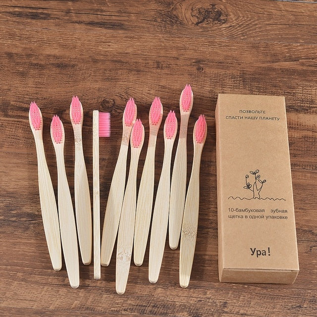 Subscribe & Save 30% - 10 Pcs Bamboo Toothbrush