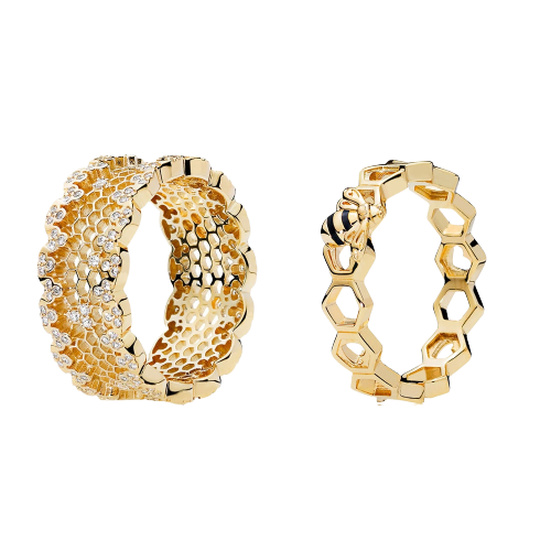 Golden Honeycomb Ring