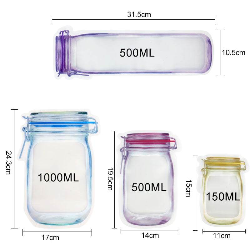 Reusable Mason Jar Food Storage Bags