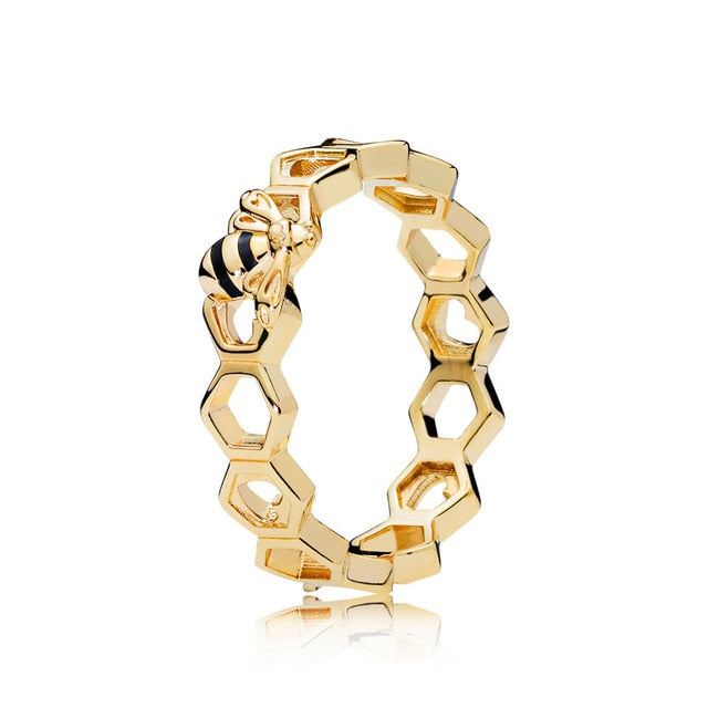 Golden Honeycomb Ring