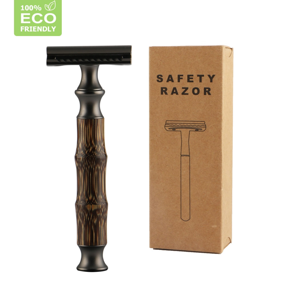 Eco-Friendly Bamboo Safety Razor + 20 Blade Refills
