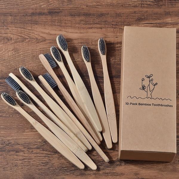 Subscribe & Save 30% - 10 Pcs Bamboo Toothbrush